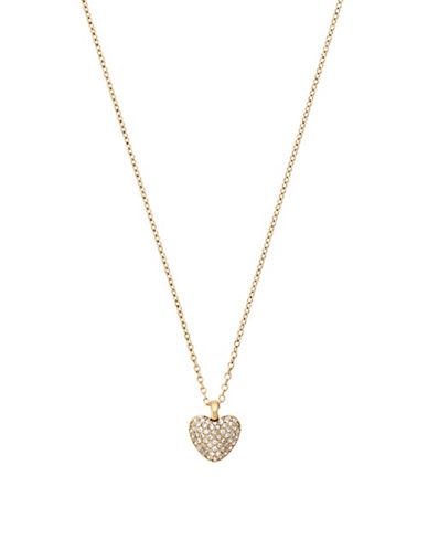 Michael Kors Pave Cubic Zirconia & Steel Heart Reversible Necklace