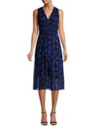 Anne Klein Delphne Printed Self-tie Midi Dress