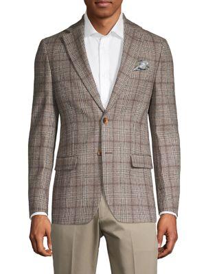 Tallia Orange Glen Plaid Wool-blend Sportcoat