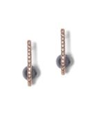 Vince Camuto Grey Pearl And Pave Crystal Front-back Earrings