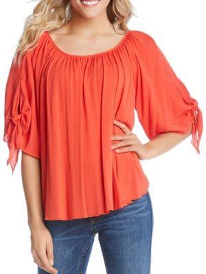 Karen Kane Gathered Tie-sleeve Top