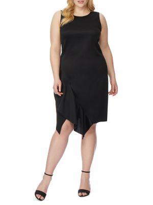 Rebel Wilson X Angels Plus Asymmetric-hem Ruffle Sheath Dress