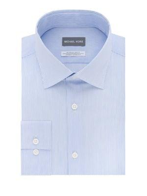 Michael Kors Regular Fit Airsoft Stretch Stripe Dress Shirt