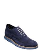 Cole Haan Perforated Suede Wingtip Oxfords