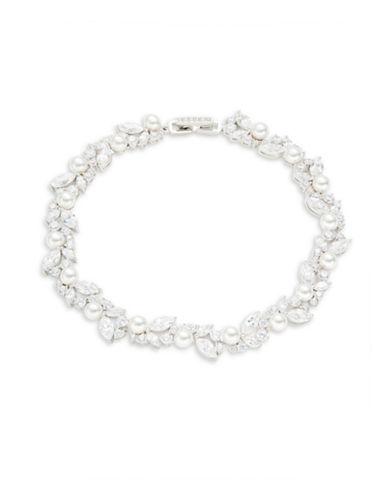 Nadri Faux Pearl And Stone-accented Tennis Bracelet