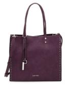 Calvin Klein Studded Leather Tote With Matching Zip Pouch