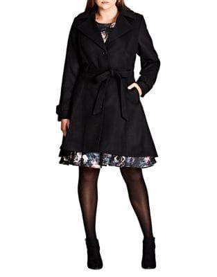 City Chic Plus Classic Long-sleeve Coat