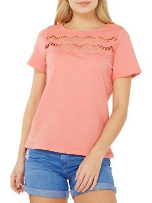 Dorothy Perkins Embellished Eyelet Cotton Tee