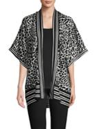 B Collection By Bobeau Irina Leopard-print Knit Cardigan