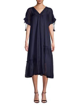 Caara V-neck Pleated Tent Dress