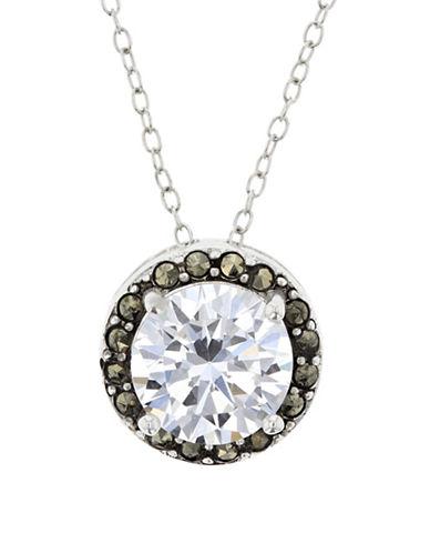 Lord & Taylor Marcasite Sterling Silver Round Pendant Necklace