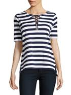 Michael Kors Printed Lace-up Top