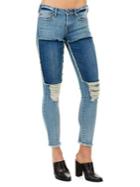 True Religion Halle Distressed Mid-rise Super Skinny Jeans
