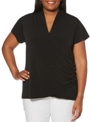 Rafaella Plus Ruched V-neck Top