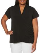 Rafaella Plus Ruched V-neck Top