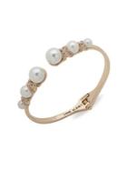 Anne Klein Goldtone, Faux Pearl & Crystal Cuff Bracelet