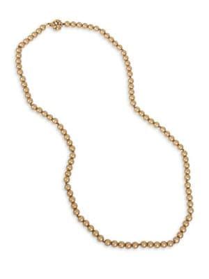 Miriam Haskell Pearl Basics Faux Pearl & Crystal Long Strand Necklace