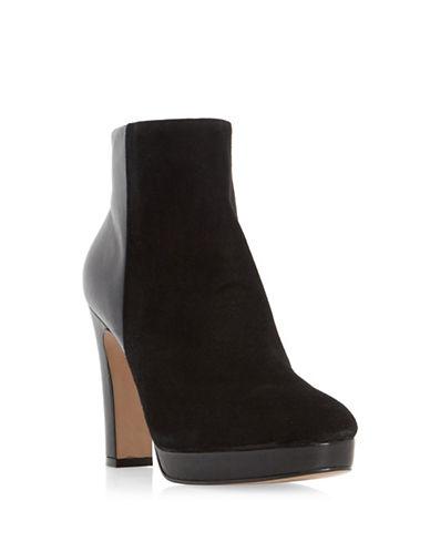 Dune London Olympe Suede And Leather Heeled Ankle Boots