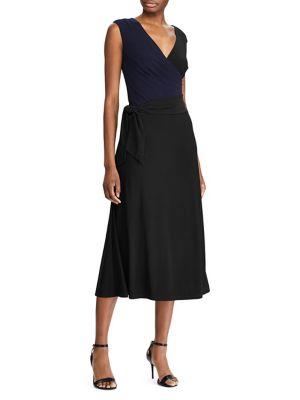 Lauren Ralph Lauren Plus Self-tie Jersey Midi Dress