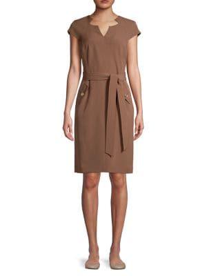 Kasper Belted Starneck Dress
