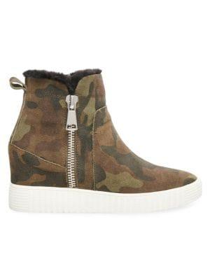 Lord Taylor Bamby Faux Fur-trim Suede Wedge Booties