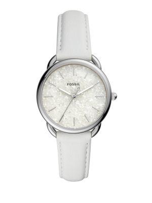 Fossil Tailor Three-hand Stainless Steel & Leather-strap Watch