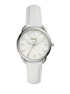 Fossil Tailor Three-hand Stainless Steel & Leather-strap Watch
