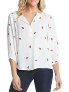 Karen Kane Ladybug-print Three-quarter Sleeve Top