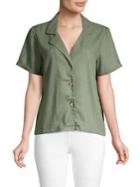 Vero Moda Linen-blend Button Blouse