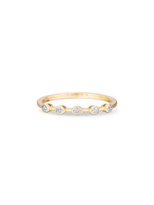 Adina Reyter 14k Yellow Gold & Five White Diamond Ring