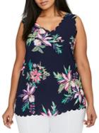 Addition Elle Michel Studio Plus Mixed-media Laser-cut A-line Camisole