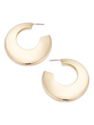 Design Lab Goldtone Sliced Hoop Earrings