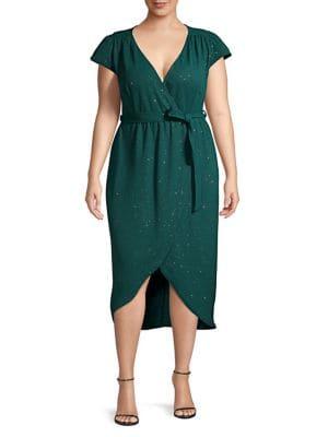 Quiz Curve Plus Glitter Wrap Dress