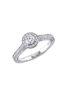 Sonatina 14k White Gold & 1 Tcw Diamond Halo Vintage Engagement Ring