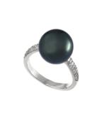 Effy 10mm Grey Freshwater Pearl And 14k White Gold Ring