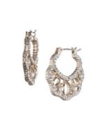 Marchesa Filigree Goldtone, Crystal & Faux Pearl Hoop Earrings