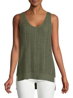 Jones New York Cable-knit Cotton Tank Top