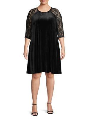 Gabby Skye Plus Plus Velvet Shift Dress