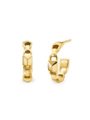 Michael Kors Mercer Link 14k Gold-plated Huggie Earrings