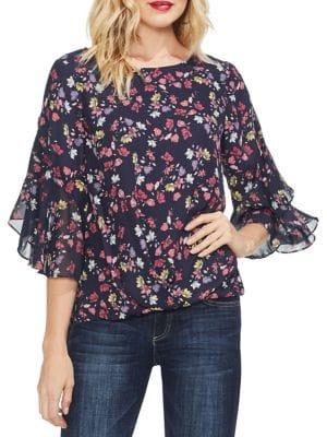 Vince Camuto Gilded Rose Floral-print Blouse