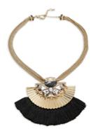 Jenny Packham Stone-accented Fringed Pendant Necklace