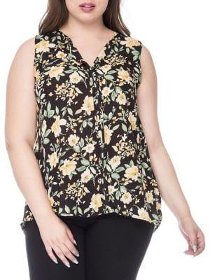 B Collection By Bobeau Plus Lily Pleat Back Top