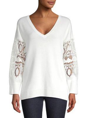 Kobi Halperin Katrina Wool & Silk Lace Sleeve Top