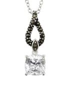 Lord & Taylor Marcasite Sterling Silver Teardrop Pendant Necklace
