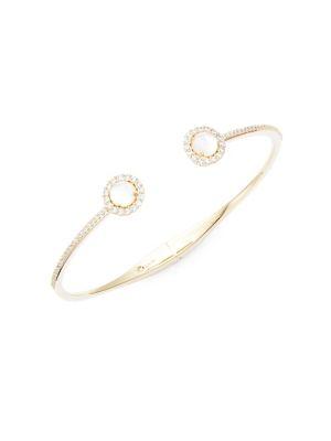 Nadri Framed Round Mother-of-pearl Hinge Bangle