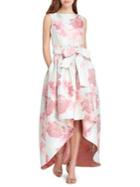Tahari Arthur S. Levine Printed Jacquard Hi-lo Cocktail Dress