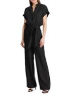 Lauren Ralph Lauren Pinstripe Linen Blend Jumpsuit
