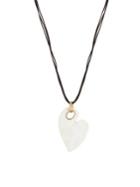 Lord Taylor Mother Of Pearl Heart Pendant Necklace