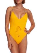 Trina Turk Cabana Solids One-piece V-plunge Swimsuit