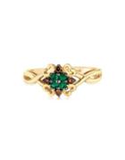 Le Vian Chocolatier Brown Diamond, Emerald And 14k Yellow Gold Ring, 0.09 Tcw